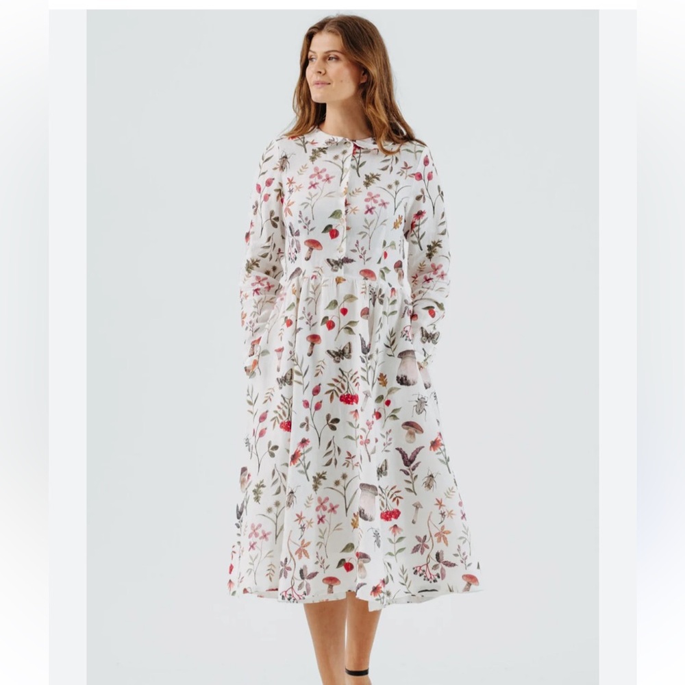 Son de Flor woodland print classic dress, size M.